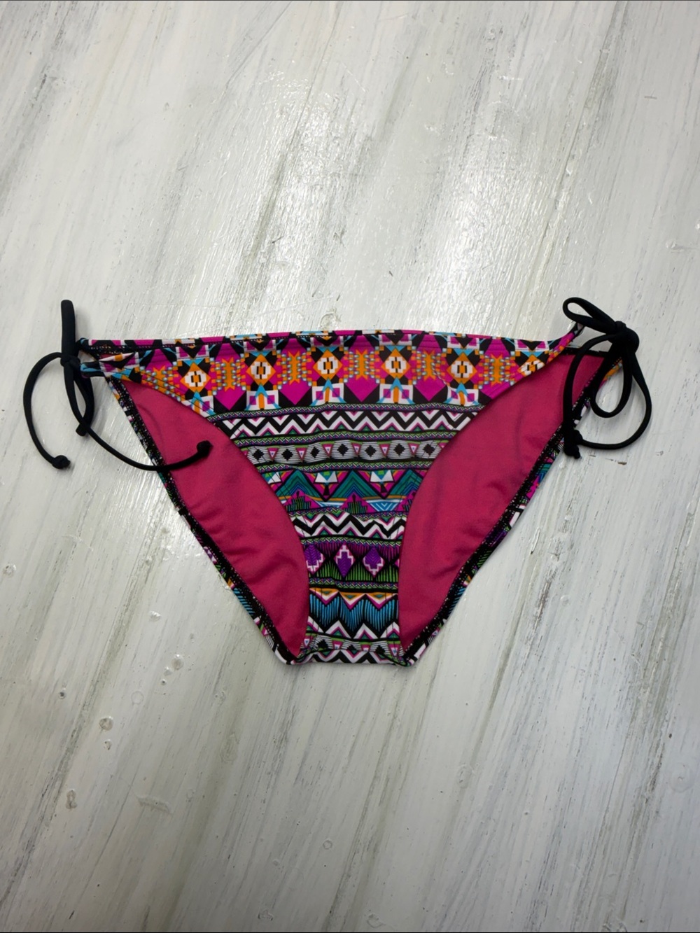 ✨ Hurley Geometric Tribal Print Side-Tie Bikini Bottoms Sz L✨